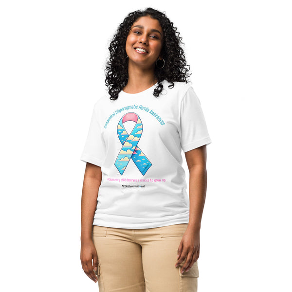 CDHAR- (46) Congenital Diaphragmatic Hernia Awareness Ribbon Unisex t-shirt