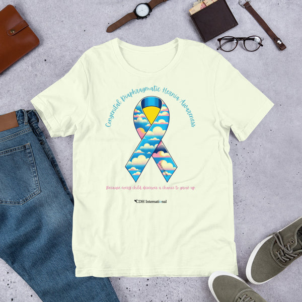 CDHAR- (42) Congenital Diaphragmatic Hernia Awareness Ribbon Unisex t-shirt