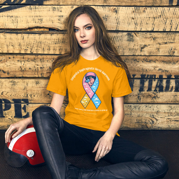 CDHAR- (48) Congenital Diaphragmatic Hernia Awareness Ribbon Unisex t-shirt