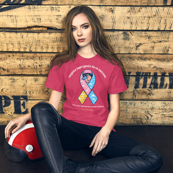 CDHAR- (48) Congenital Diaphragmatic Hernia Awareness Ribbon Unisex t-shirt