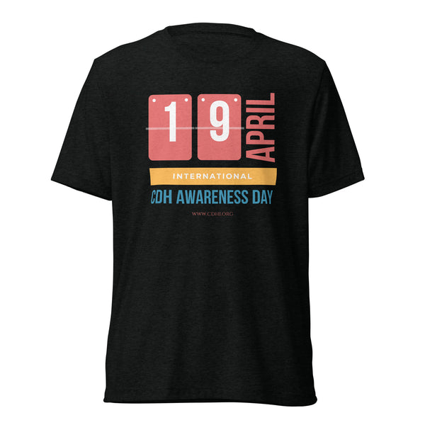 CDHA19- (2) April 19th is Congenital Diaphragmatic Hernia Awareness Day Short sleeve t-shirt