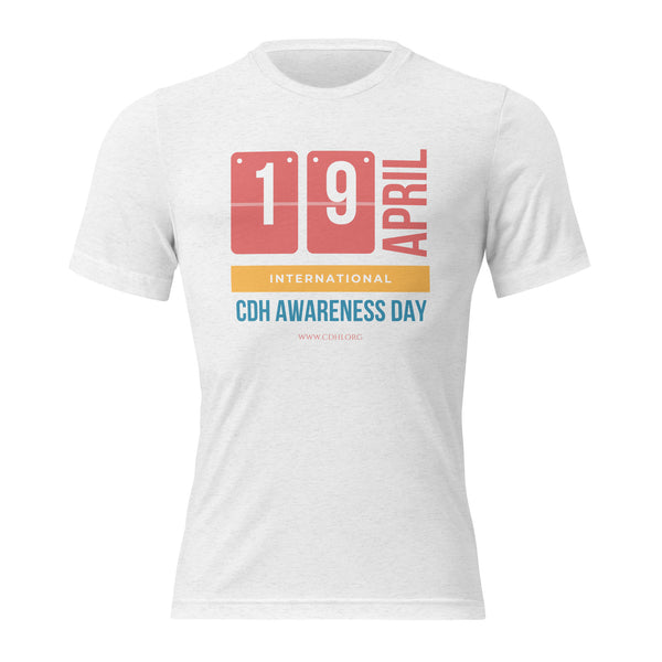 CDHA19- (2) April 19th is Congenital Diaphragmatic Hernia Awareness Day Short sleeve t-shirt