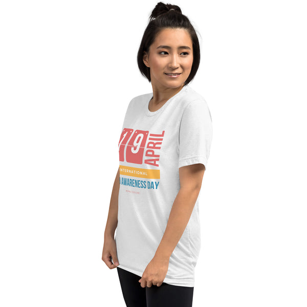 CDHA19- (2) April 19th is Congenital Diaphragmatic Hernia Awareness Day Short sleeve t-shirt