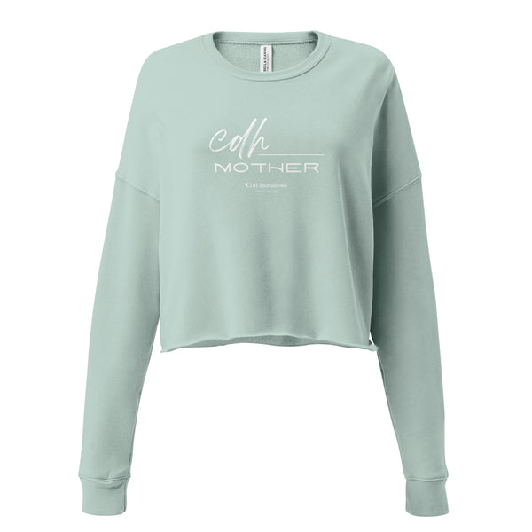 CDHF- (91) Congenital Diaphragmatic Hernia Awareness Mom Crop Sweatshirt copy