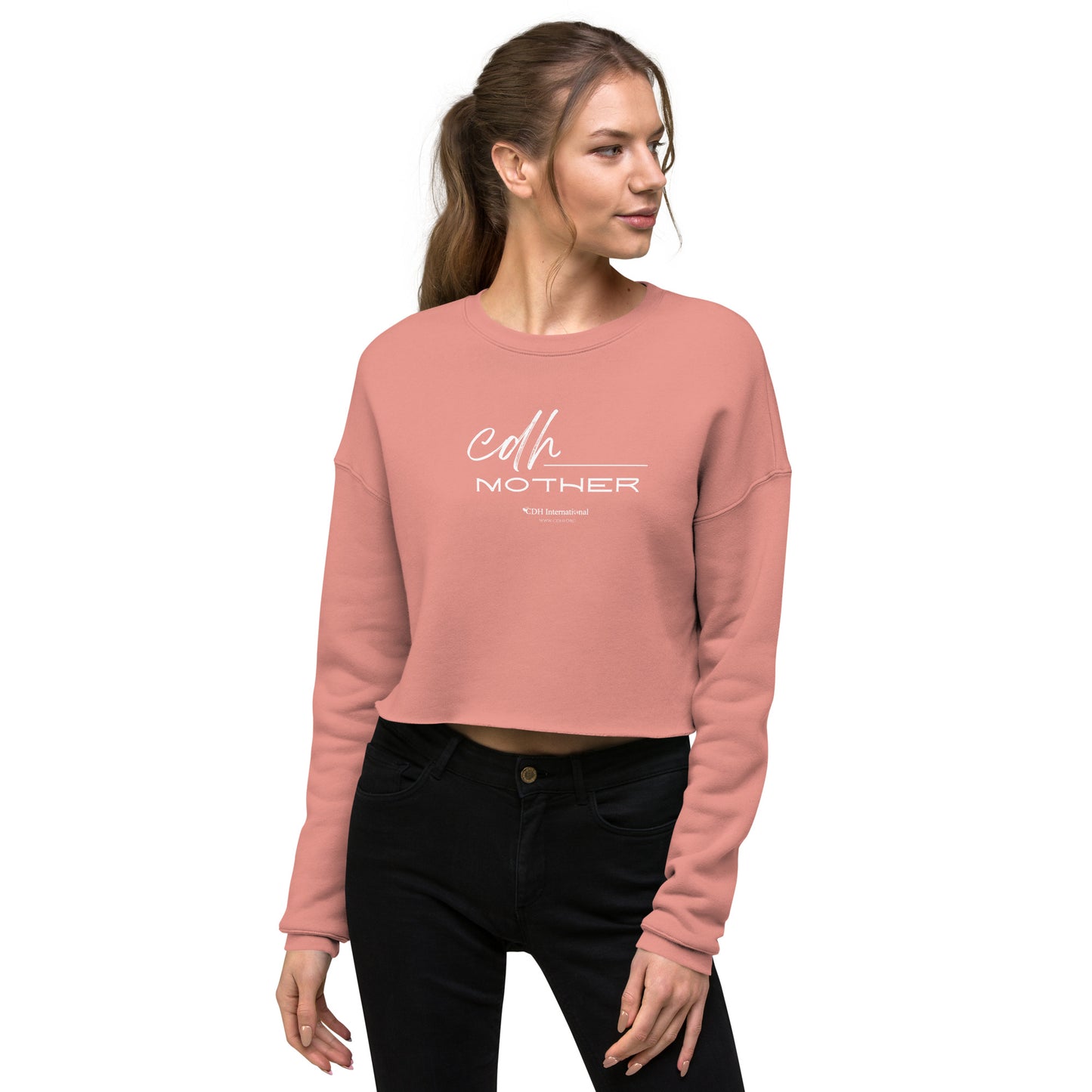 CDHF- (91) Congenital Diaphragmatic Hernia Awareness Mom Crop Sweatshirt 2