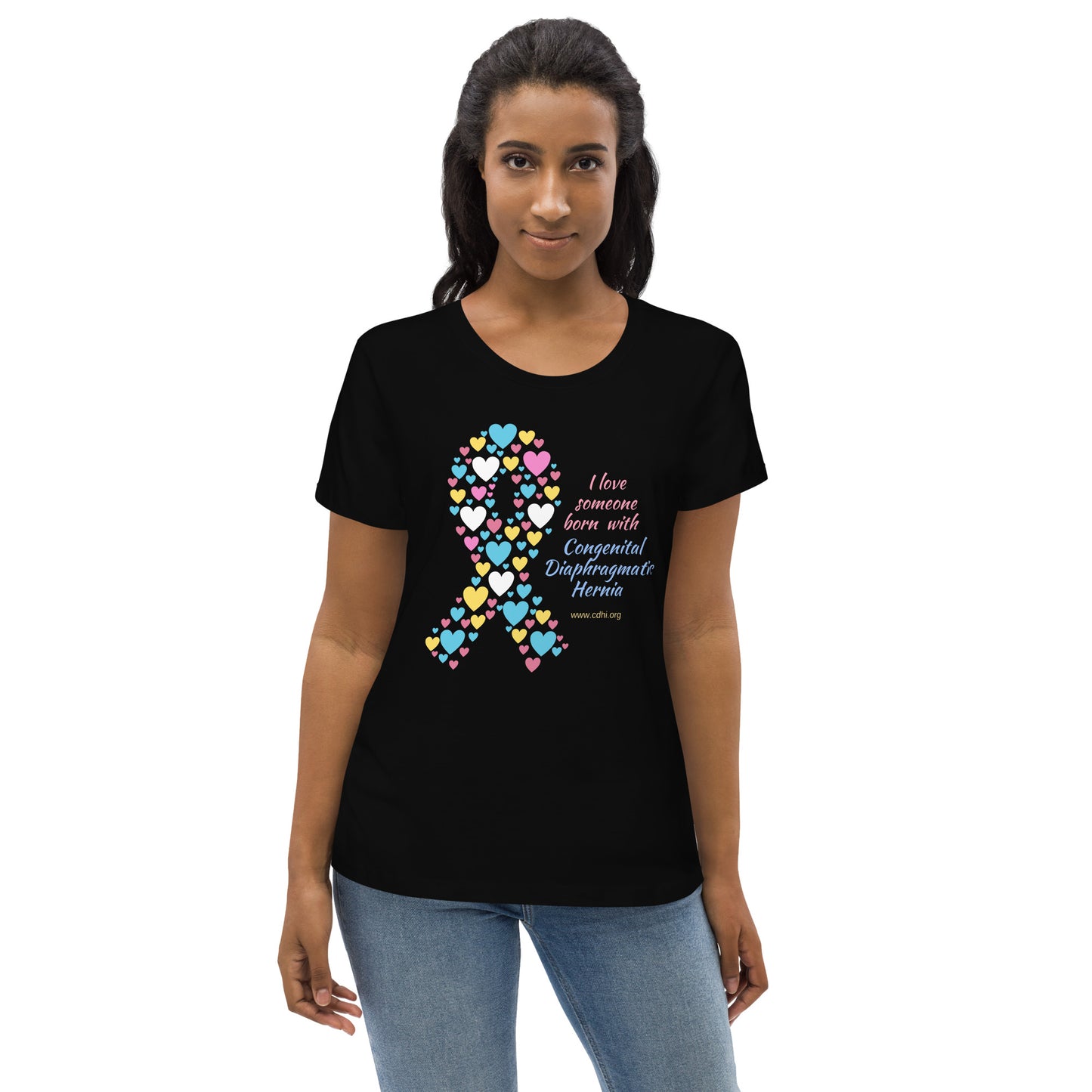 CDHAR- (32) Congenital Diaphragmatic Hernia Awareness Ribbon Women's fitted eco tee