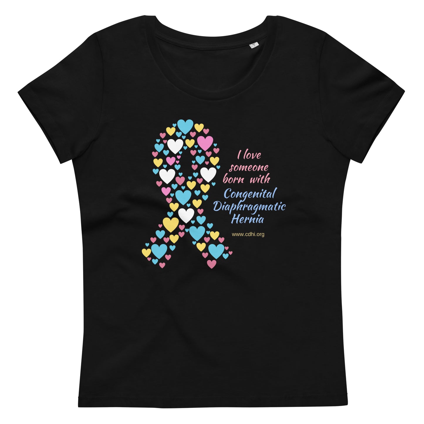 CDHAR- (32) Congenital Diaphragmatic Hernia Awareness Ribbon Women's fitted eco tee