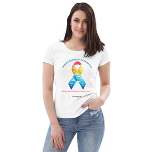 CDHAR- (41) Congenital Diaphragmatic Hernia Awareness Ribbon Women's fitted eco tee