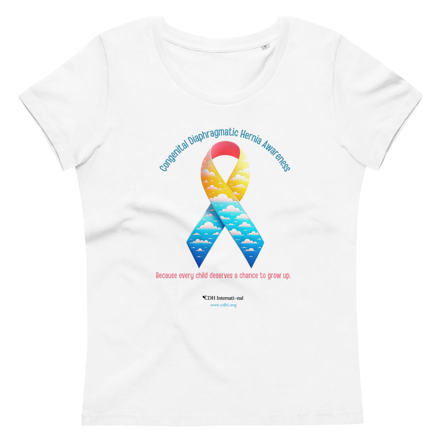 CDHAR- (41) Congenital Diaphragmatic Hernia Awareness Ribbon Women's fitted eco tee