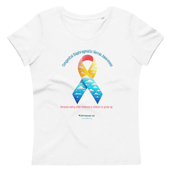 CDHAR- (41) Congenital Diaphragmatic Hernia Awareness Ribbon Women's fitted eco tee