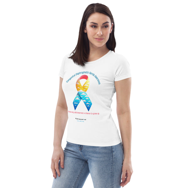 CDHAR- (41) Congenital Diaphragmatic Hernia Awareness Ribbon Women's fitted eco tee