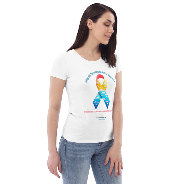 CDHAR- (41) Congenital Diaphragmatic Hernia Awareness Ribbon Women's fitted eco tee