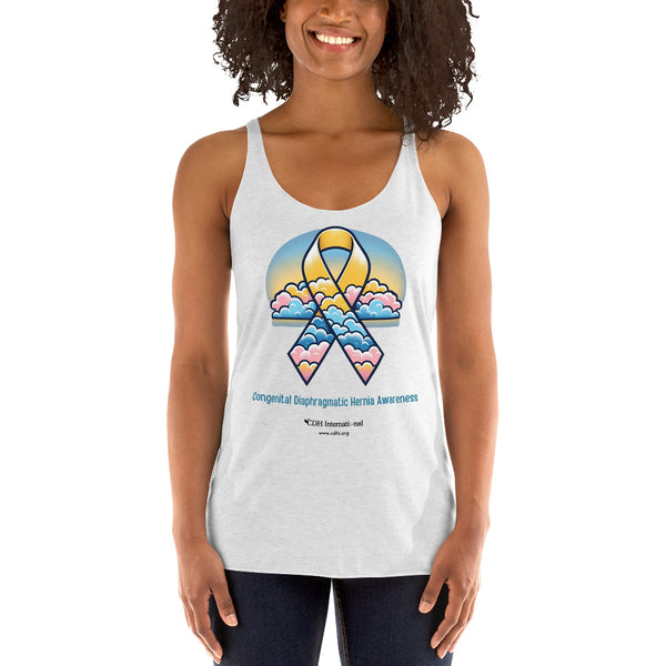 CDHAR- (43) Congenital Diaphragmatic Hernia Awareness Ribbon Women's Racerback Tank