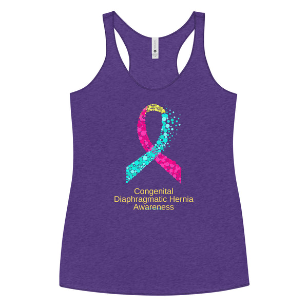 CDHAR- (37) Congenital Diaphragmatic Hernia Awareness Ribbon Women's Racerback Tank