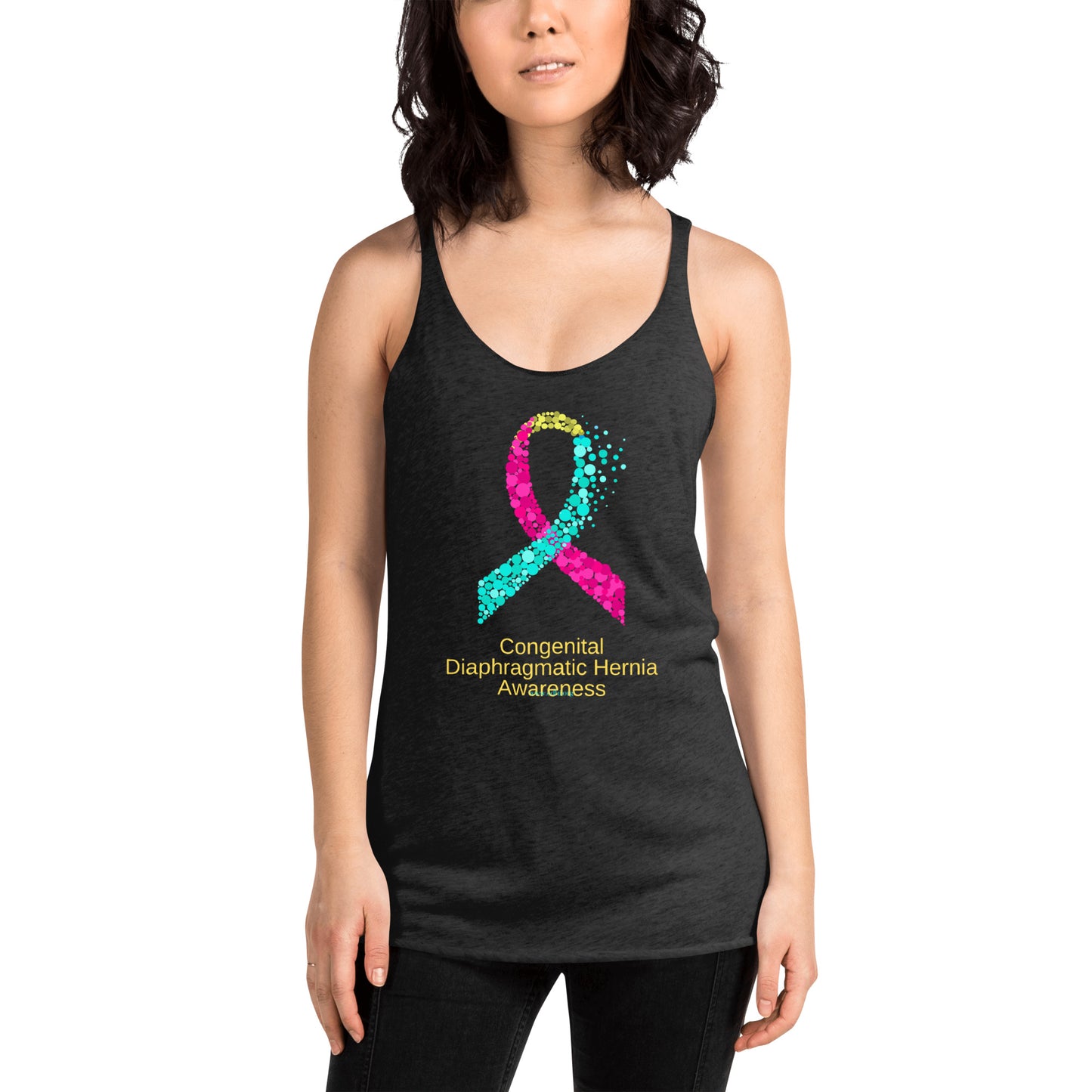 CDHAR- (37) Congenital Diaphragmatic Hernia Awareness Ribbon Women's Racerback Tank