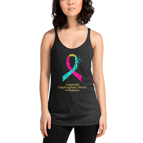 CDHAR- (37) Congenital Diaphragmatic Hernia Awareness Ribbon Women's Racerback Tank