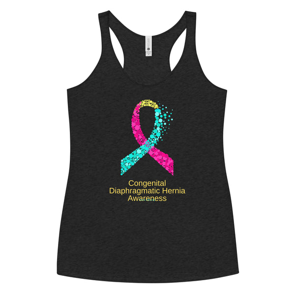 CDHAR- (37) Congenital Diaphragmatic Hernia Awareness Ribbon Women's Racerback Tank