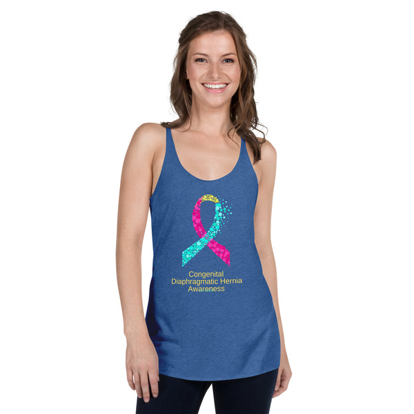 CDHAR- (37) Congenital Diaphragmatic Hernia Awareness Ribbon Women's Racerback Tank