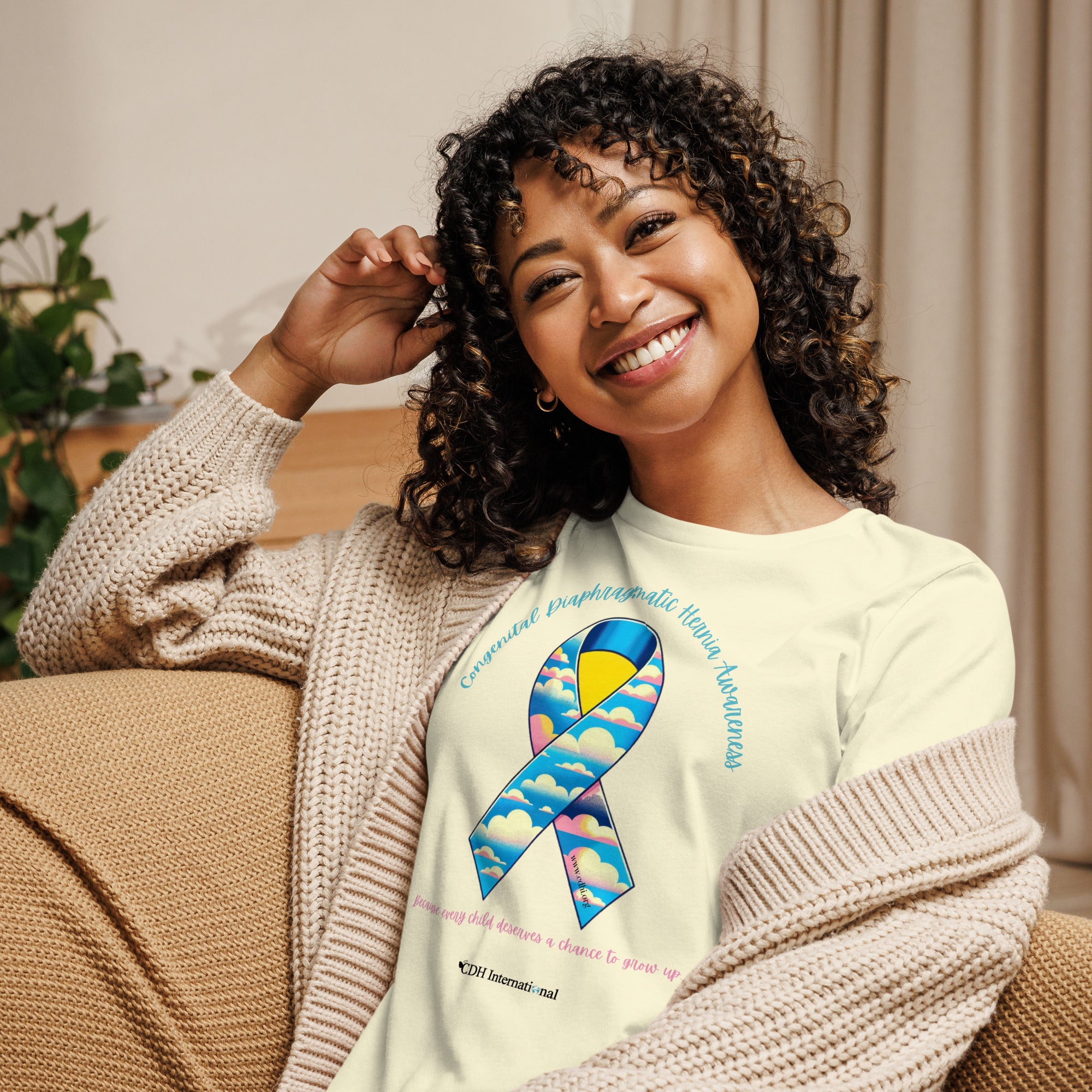 CDHAR- (42) Congenital Diaphragmatic Hernia Awareness Ribbon Women's Relaxed T-Shirt