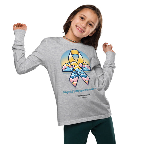 CDHAR- (43) Congenital Diaphragmatic Hernia Awareness Ribbon Youth long sleeve tee