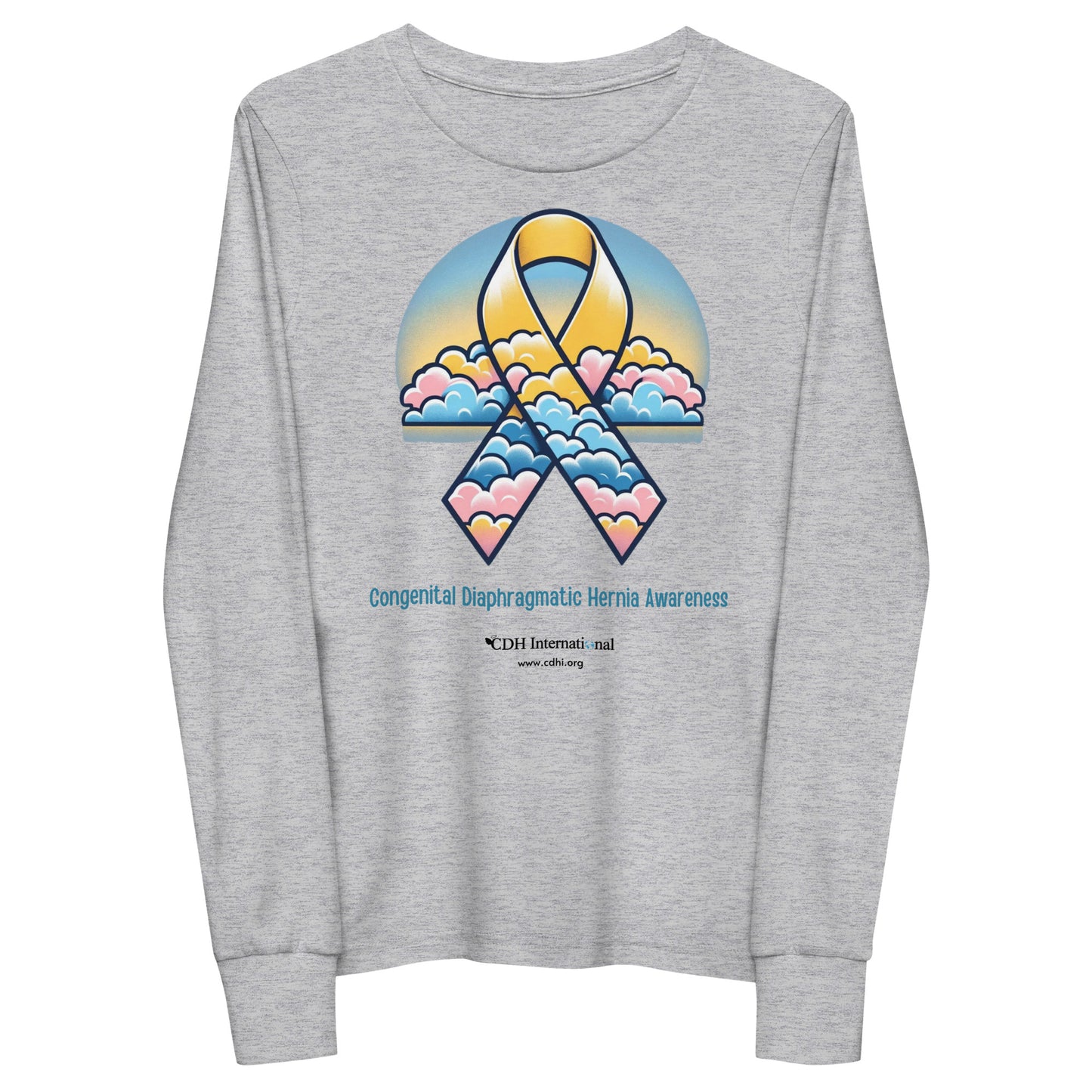 CDHAR- (43) Congenital Diaphragmatic Hernia Awareness Ribbon Youth long sleeve tee