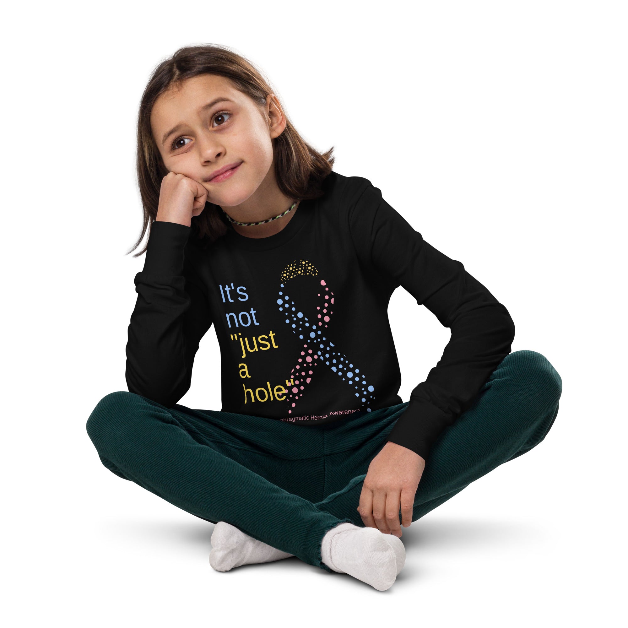 CDHAR- (39) Congenital Diaphragmatic Hernia Awareness Ribbon Youth long sleeve tee