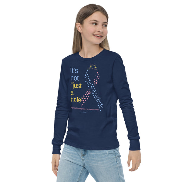 CDHAR- (39) Congenital Diaphragmatic Hernia Awareness Ribbon Youth long sleeve tee