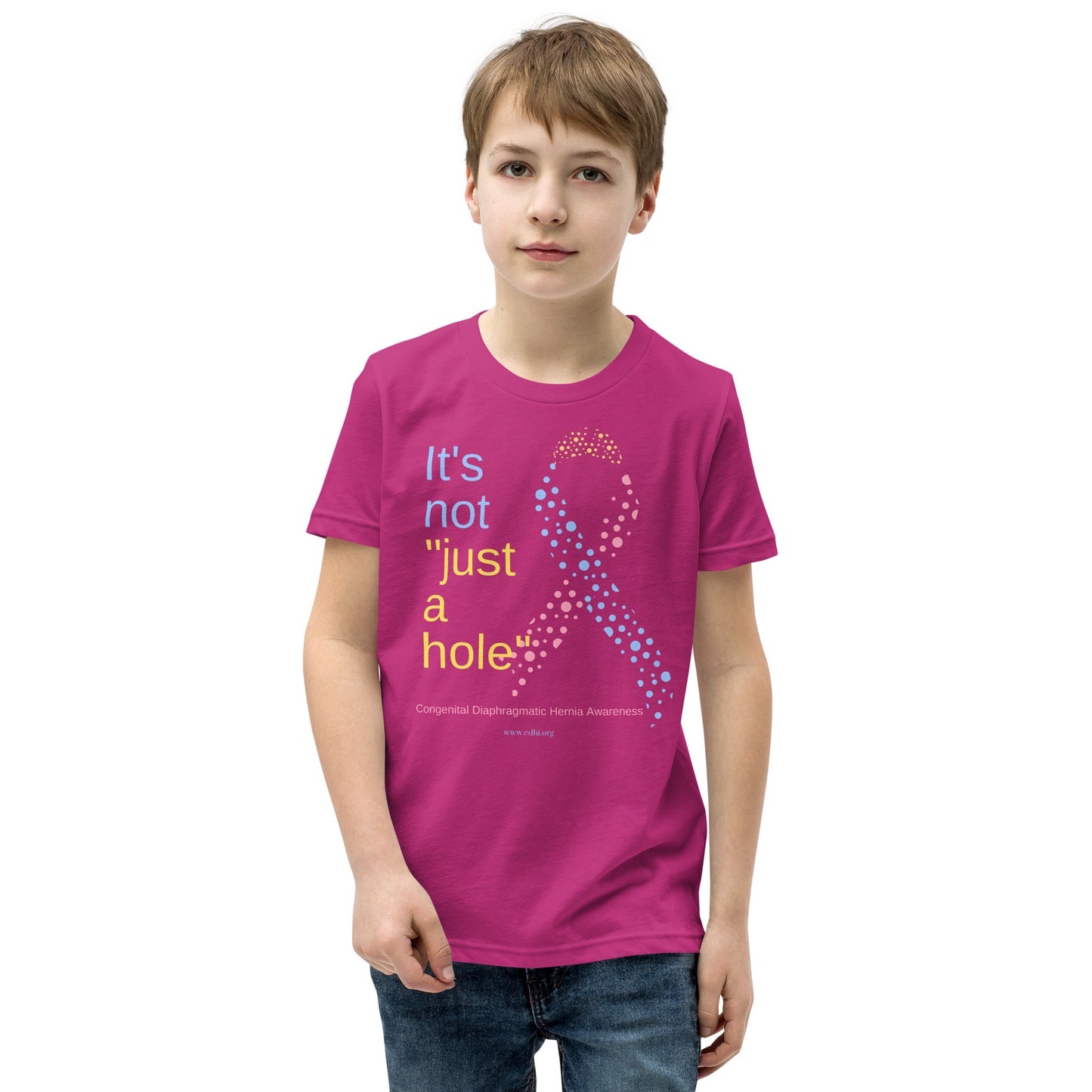 CDHAR- (39) Congenital Diaphragmatic Hernia Awareness Ribbon Youth Short Sleeve T-Shirt