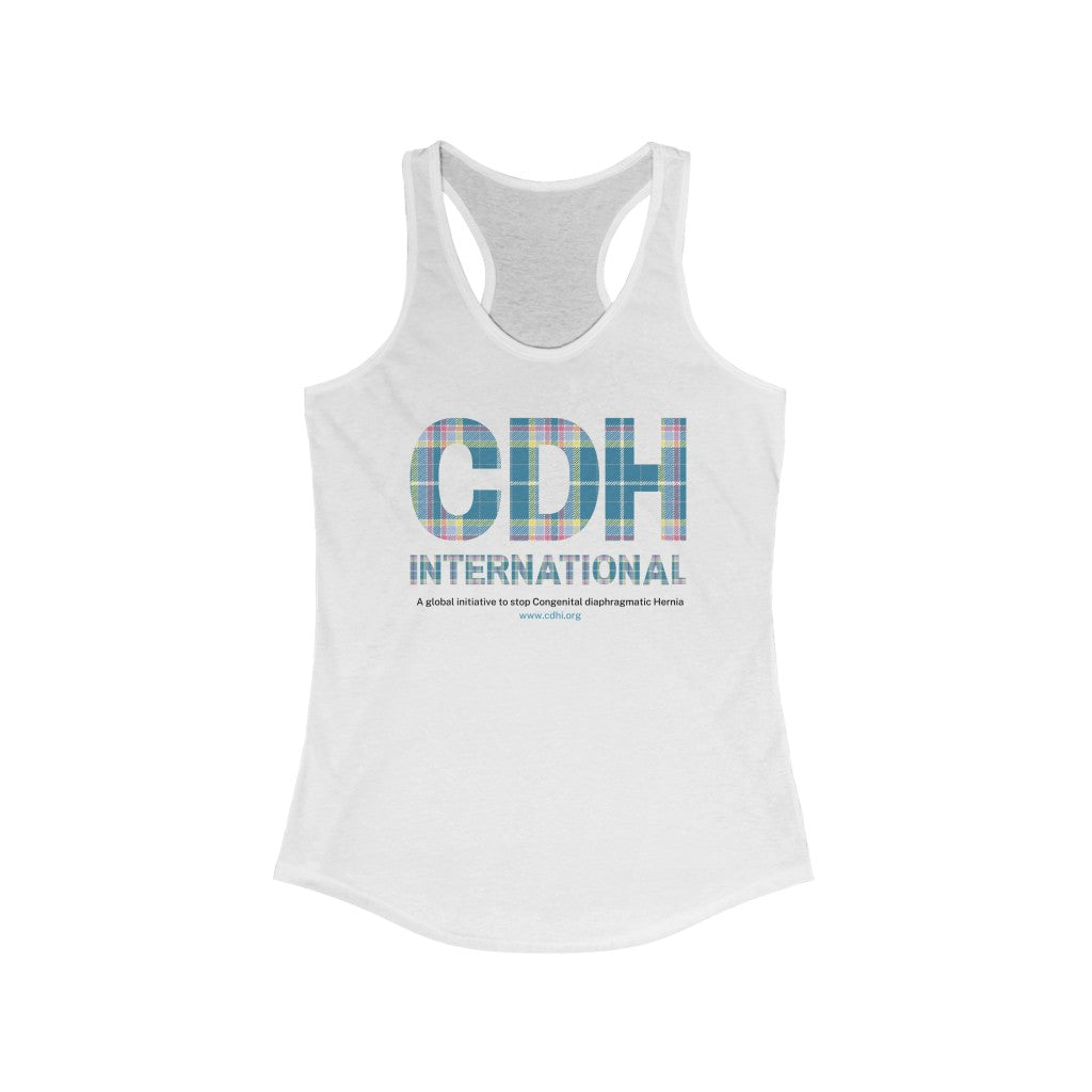 Official Congenital Diaphragmatic Hernia Awareness Tartan Women's Ideal Racerback Tank