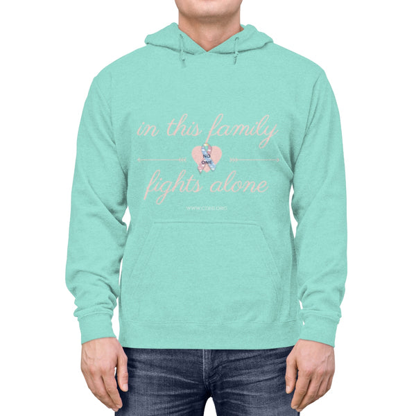 "In This Family, No One Fights Alone" CDH Awareness Unisex Lightweight Hoodie - CDH International