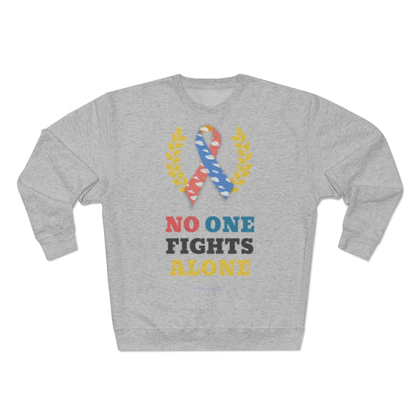 "No One Fights Alone" CDH Awareness Unisex Premium Crewneck Sweatshirt (UK Printing) - CDH International