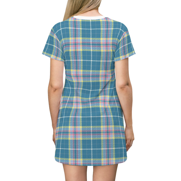 Congenital Diaphragmatic Hernia Awareness Tartan All Over Print T-Shirt Dress