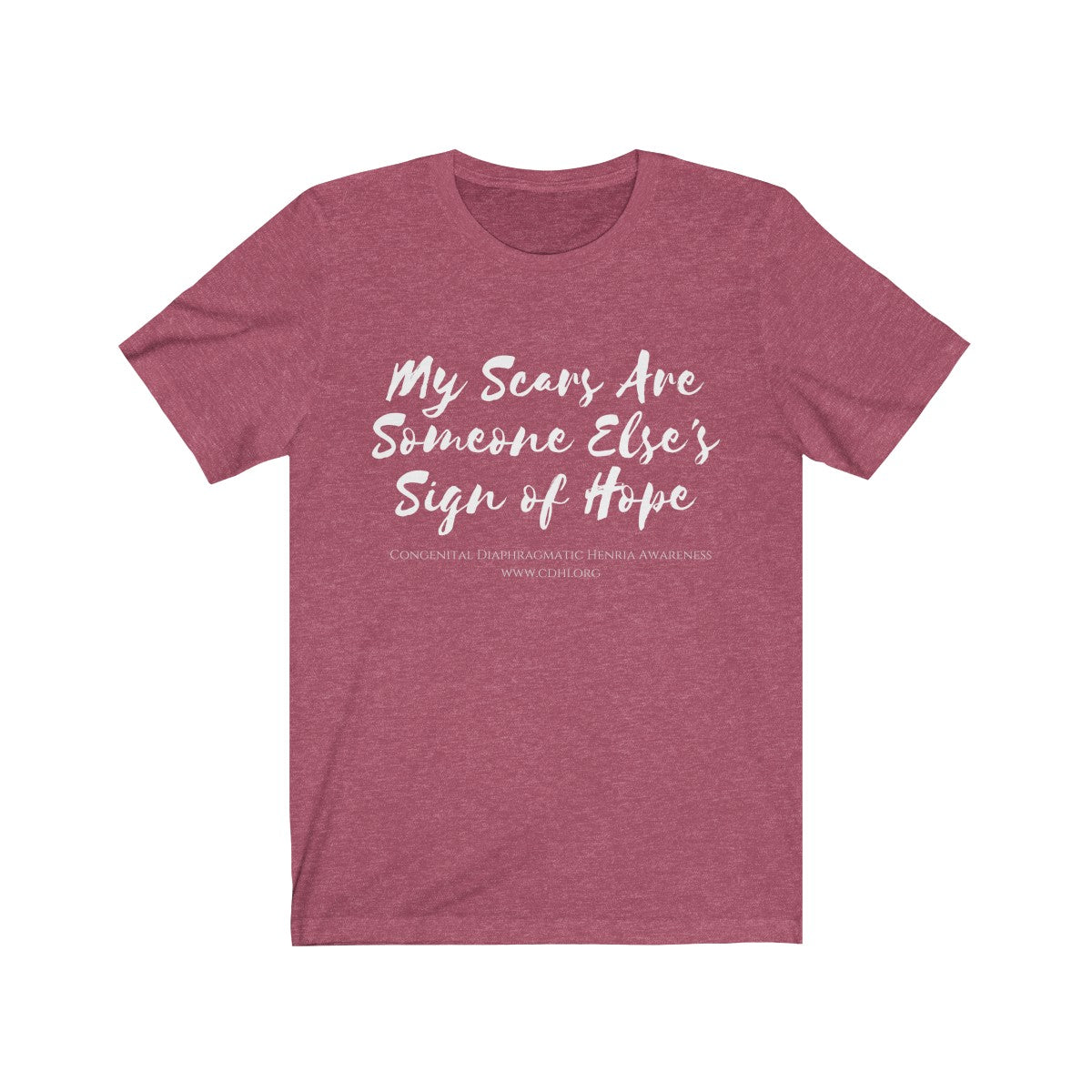 "My Scars Are Someone Else's Sign of Hope" CDH Awareness  Unisex Jersey Short Sleeve Tee - CDH International