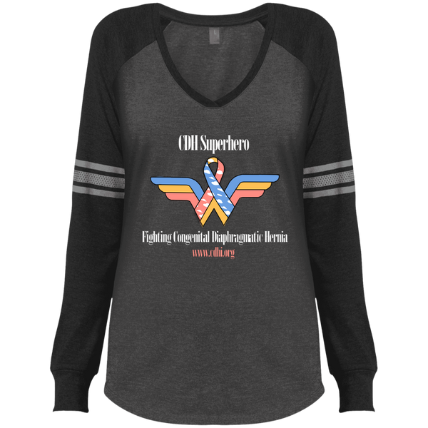 CDH Wonder Woman DM477 Ladies' Game LS V-Neck T-Shirt - CDH International
