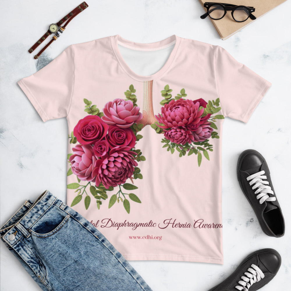 Roses CDH Awareness Floral Lungs Women's T-shirt