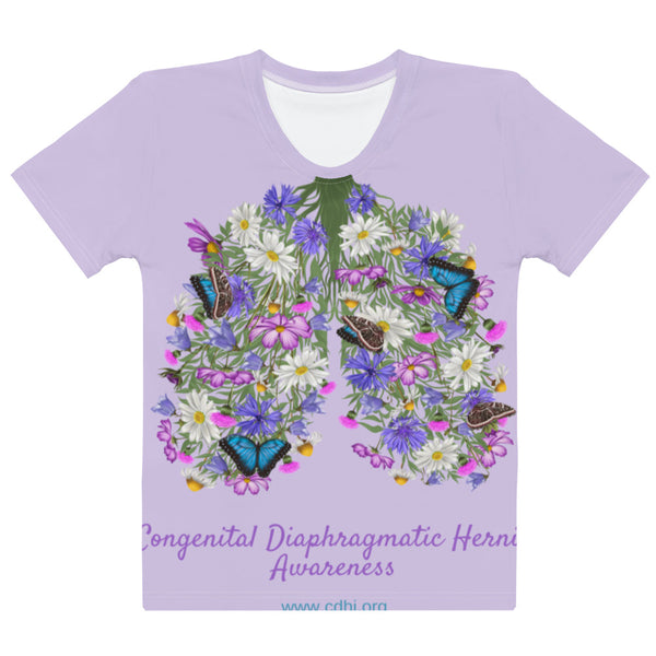 Purple CDH Awareness Floral Lungs Women's T-shirt