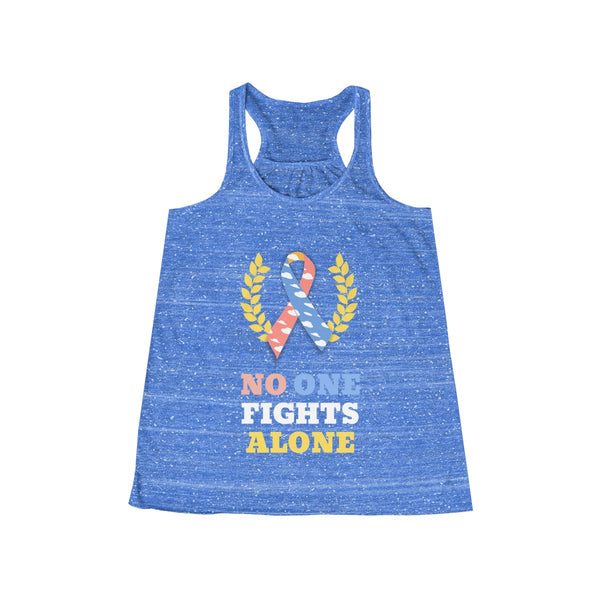 "No One Fights Alone" CDH Awareness  Women's Flowy Racerback Tank - CDH International