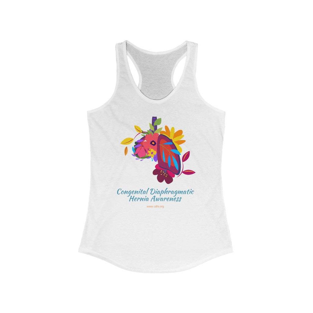 Right-Sided CDH Lungs Tropical Illustration Women's Ideal Racerback Tank