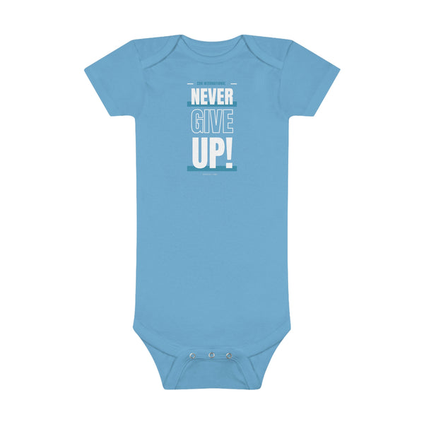 "Never Give Up" Congenital Diaphragmatic Hernia Awareness Baby Short Sleeve Onesie®