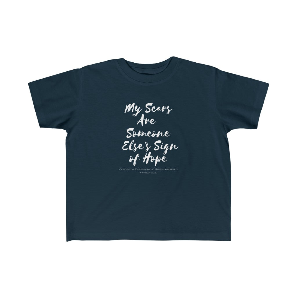 "My Scars Are Someone Else's Sign of Hope" CDH Awareness Kid's Fine Jersey Tee - CDH International