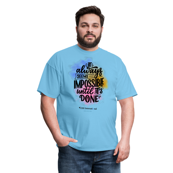 "It Always Seems Impossible Until It's Done" CDH Awareness Unisex Classic T-Shirt - aquatic blue