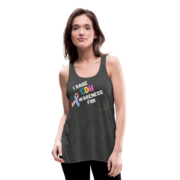 PERSONALIZABLE "I Raise CDH Awareness For _______" Women's Flowy Tank Top by Bella - deep heather