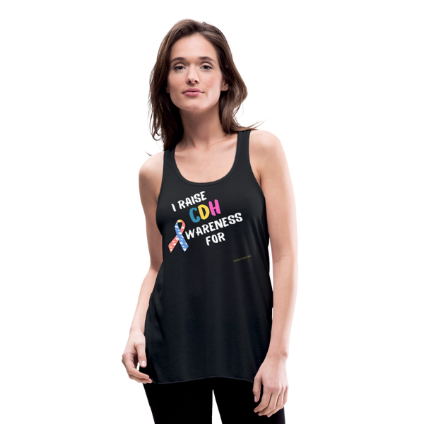 PERSONALIZABLE "I Raise CDH Awareness For _______" Women's Flowy Tank Top by Bella - black