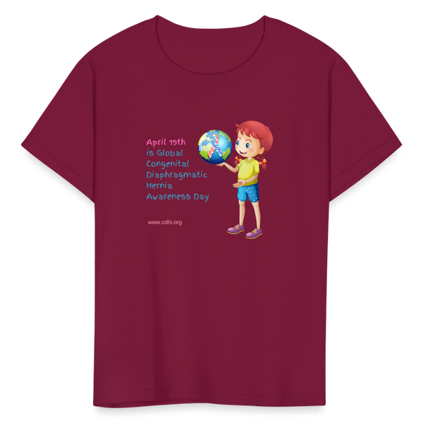 Global CDH Awareness Day Kids' T-Shirt - burgundy