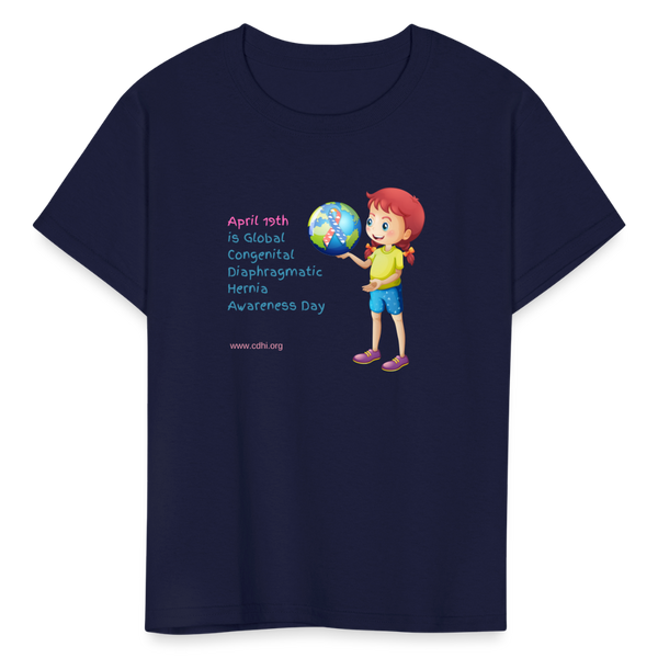 Global CDH Awareness Day Kids' T-Shirt - navy