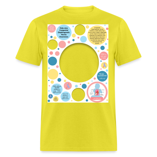 PERSONALIZABLE CDH Awareness Unisex Classic T-Shirt - yellow