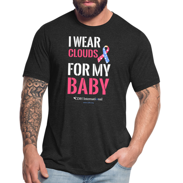 "I Wear Clouds For My Baby" Unisex Tri-Blend T-Shirt - heather black