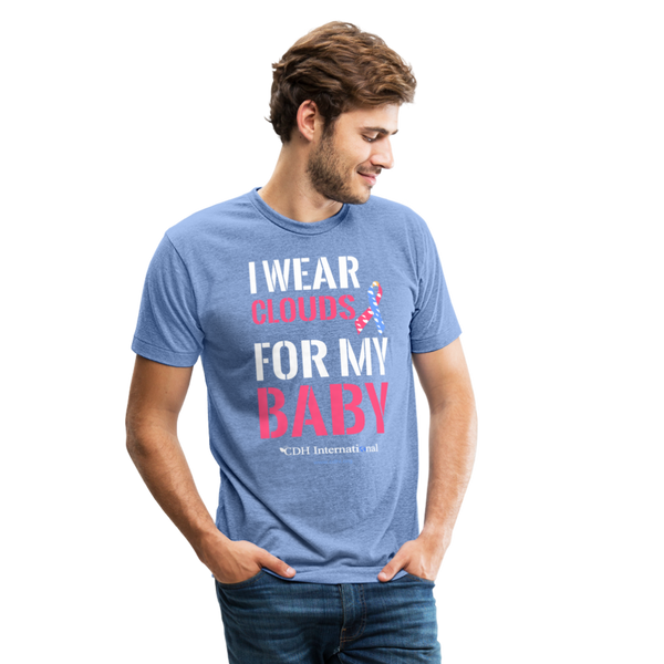 "I Wear Clouds For My Baby" Unisex Tri-Blend T-Shirt - heather blue