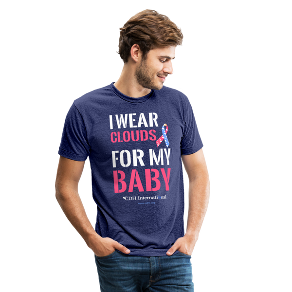 "I Wear Clouds For My Baby" Unisex Tri-Blend T-Shirt - heather indigo