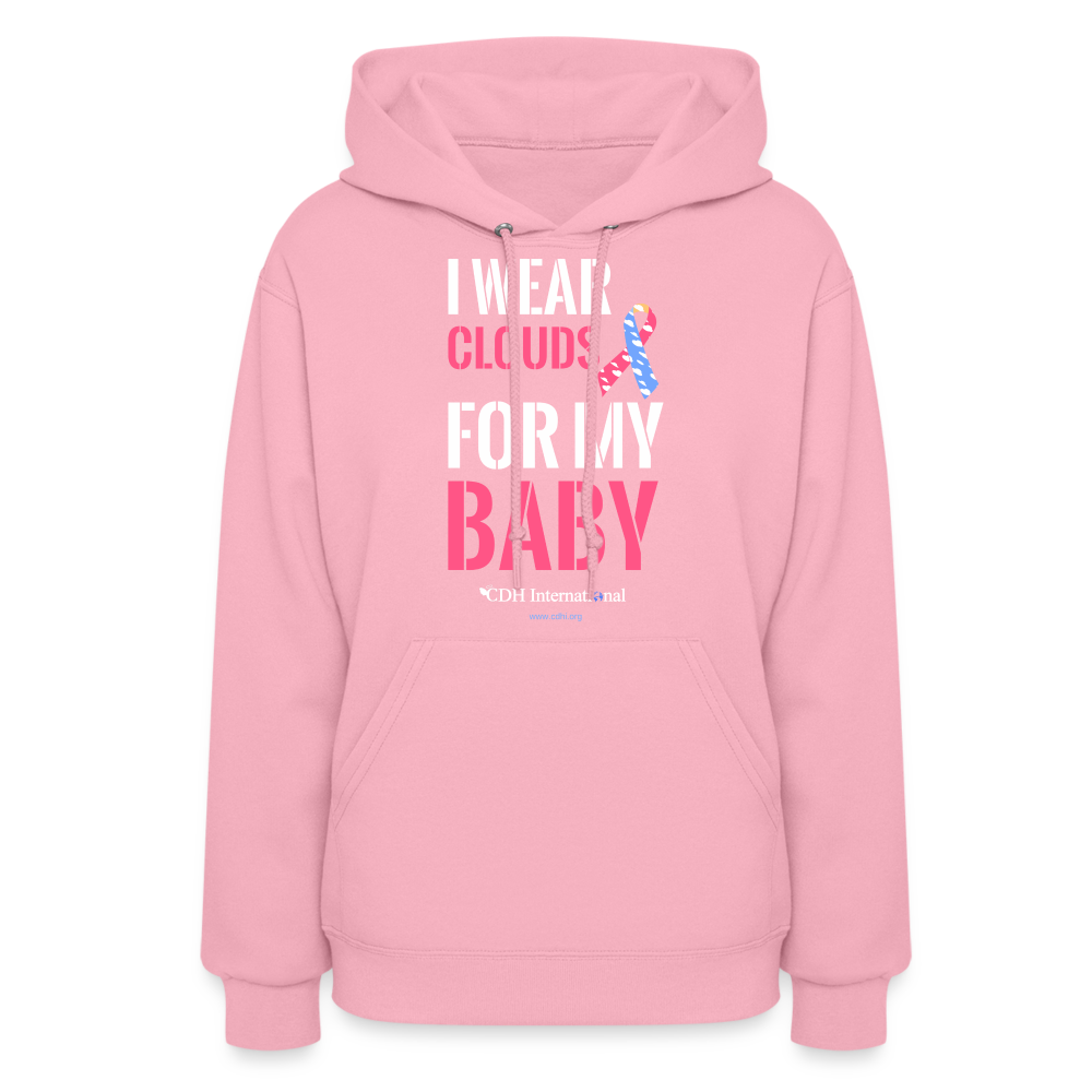 "I Wear Clouds For My Baby" CDH Awareness Women's Hoodie - classic pink